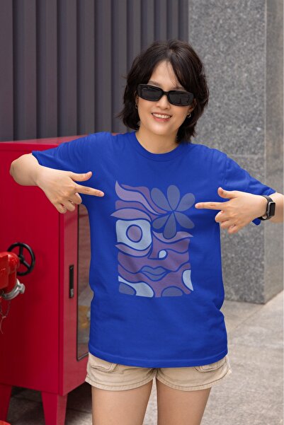 ArtYus تي شيرت بناتي/نسائي بطباعة نقل أرجوانية اللون، برقبة دائرية وأكمام قصيرة