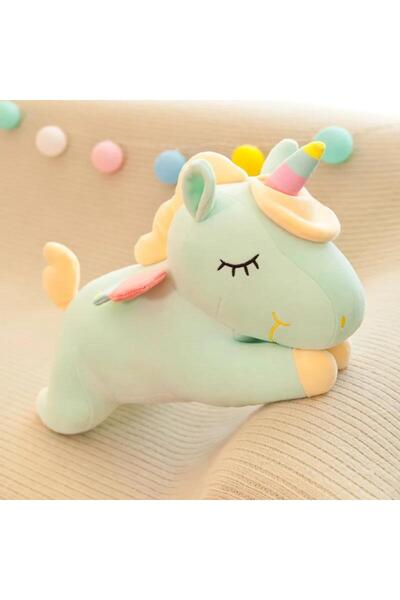e-life shop İthal Kumaş Gökkuşağı Kanatlı Unicorn Peluş Oyuncak 27 cm Yumuşak...