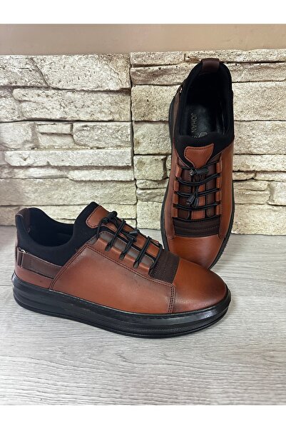 Cyber Khaki Leather, Stretch, Smart Lace, Poly Light Sole Men's Sports Shoes