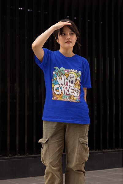 ArtYus Girl/Woman Who Cares Transfer Printed Round Neck Short Sleeve T-Shirt