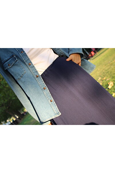 suara Şile Bezi Uzun Etek | %100 Pamuklu | Uzun Astarlı Lacivert