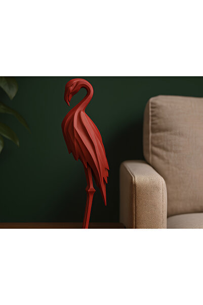 Pixelart3D KIZIL FLAMİNGO Biblosu Figür Heykel Dekor Dekorasyon