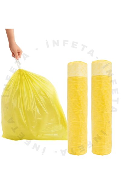 İnfeta Büzgülü Orta Boy Çöp Torbası Limon Kokulu 10'lu Çöp Poşeti 55x60