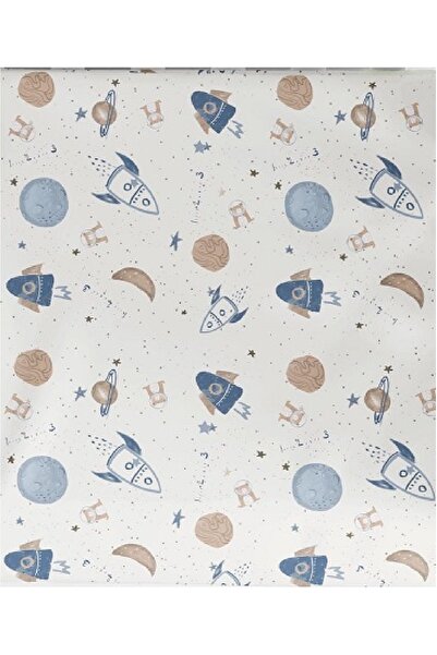 Maki Home Makiteks 100% Cotton Space Themed Ranforce Baby Duvet Cover, Sheet and Pillowcase Set