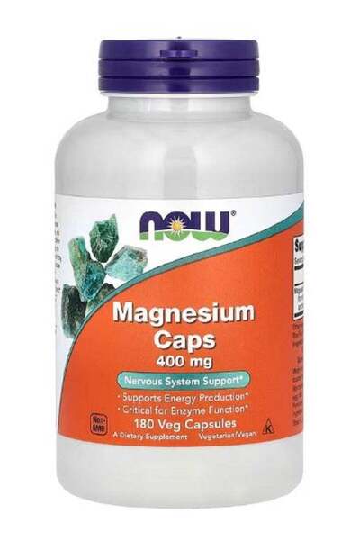 Now Magnesium Capsules 400 mg, 180 Vegetarian Capsules