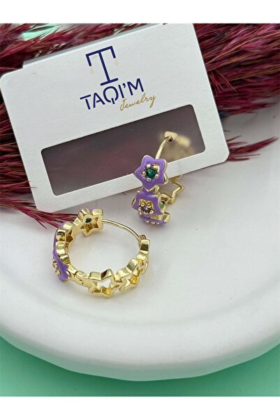 TAQI’M JEWELRY Çelik Çiçek Detayli Küpe