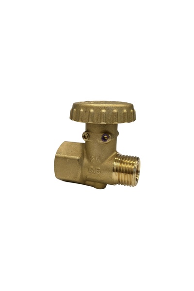 Mondial 1/2 inch left reverse thread gas valve, brass, Italian made