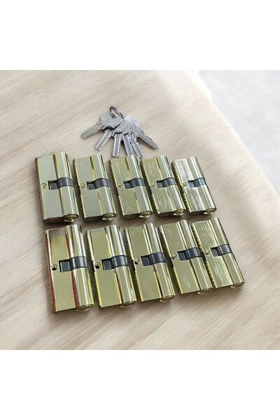 BARICYLINDER قلب كيلون موحد 10 حبات مع مفتاح واحد - لون اصفر