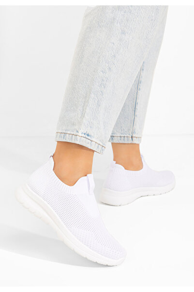 B T Shoes Bílé slip on tenisky Achara V2