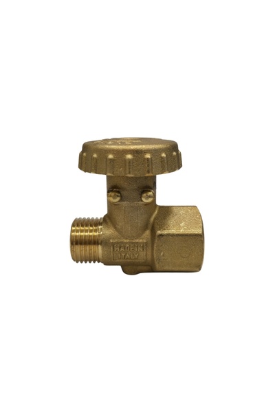 Mondial 1/2 inch left reverse thread gas valve, brass, Italian made
