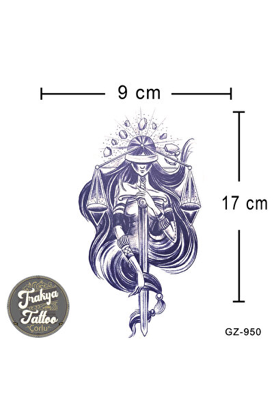 Trakya Tattoo 1 Ay Kalıcı Dövme Adalet Kadın Geçici Dövme GZ-950
