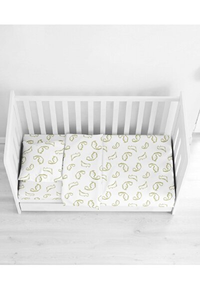 Maki Home Makiteks 100% Cotton Dinosaur Ranforce Baby Duvet Cover Sheet and Pillowcase Set