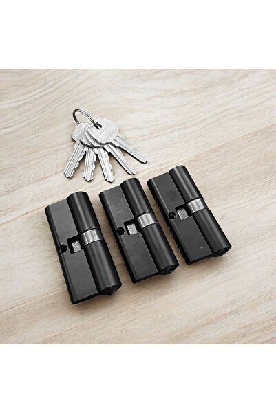 BARICYLINDER قلب كيلون موحد 3 حبات مع مفتاح واحد - لون اسود