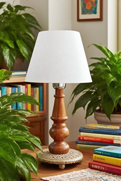 571 Store Decorative Lampshade Table Lamp Lighting Lamp with Wooden Body and Fabric Headboard