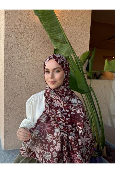 efdal şal eşarp Amber Pattern Aqua Cotton Shawl
