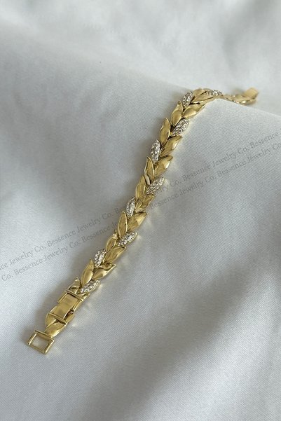 Bessence Jewelry Co Xuping Helen Model Zirkon Taşlı 14K GOLD VIP Çelik Bileklik - 17CM+2CM AYARLANABİLİR