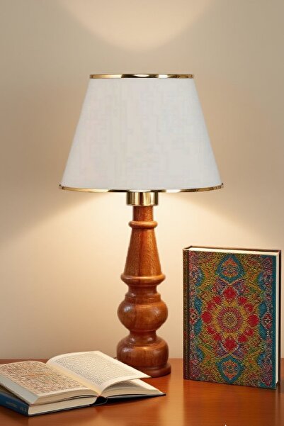 571 Store Decorative Lampshade Table Lamp Lighting Lamp with Wooden Body and Fabric Headboard