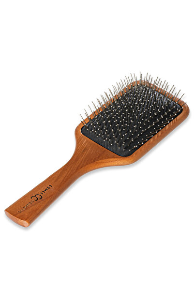 ComesBeauty Metal Uçlu Ceviz Ağacı Yetişkin Tarak (Masaj-Saç Açma-Tarama) Büyük Boy