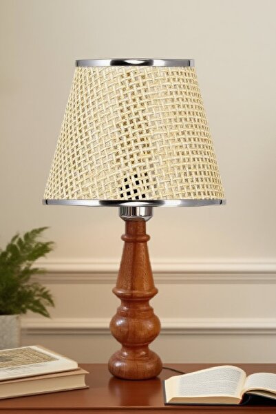 571 Store Decorative Lampshade Table Lamp Lighting Lamp with Wooden Body and Fabric Headboard
