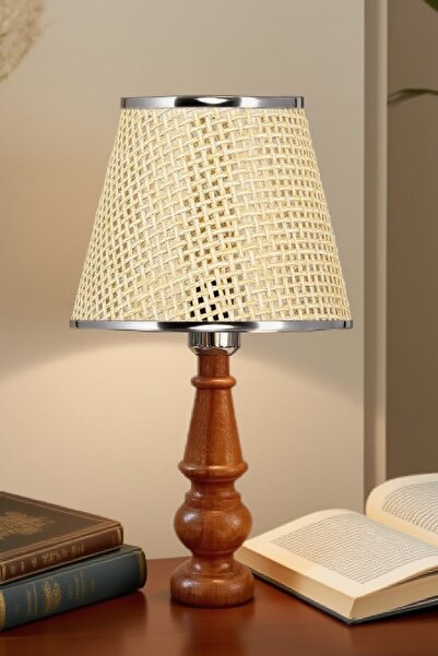 571 Store Decorative Lampshade Table Lamp Lighting Lamp with Wooden Body and Fabric Headboard