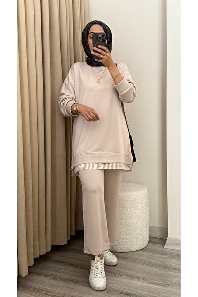 MERİÇ BOUTİQUE طقم رياضي مكون من قطعتين من القماش الناعم مع قميص أنيق