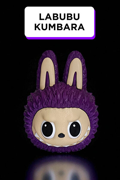 Genç 3D Labubu Kumbara Mor | Hareketli Gözlü, Sevimli ve Dekoratif Tasarım | ...