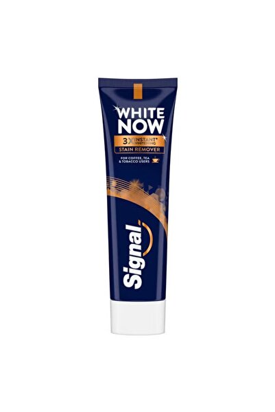 Signal معجون أسنان وايت ناو ل لتبييض الفوري ازالة القهوة والشاي75مل +فرشاة اسنان مجانا