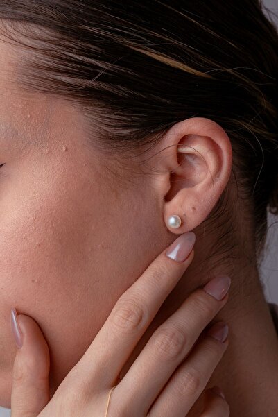 Evalia Takı İnci Küpe Su İncisi Top Küpe 4 Mm