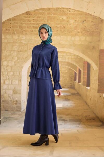 SELAM Indigo Double Set with Sleeve Detail 090