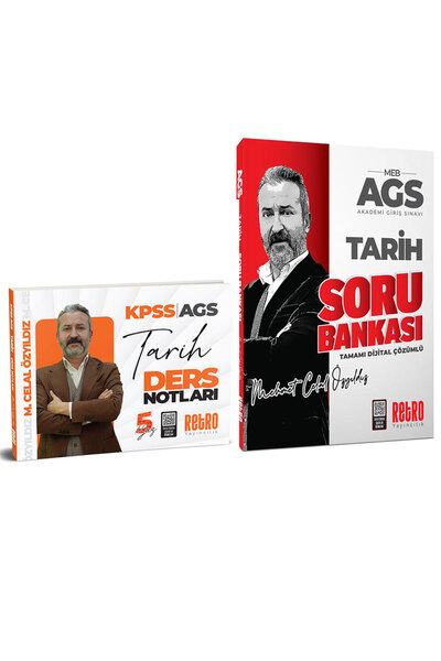 RETRO YAYINCILIK 2026 AGS Tarih Ders Notu + Soru Bankası Tamamı Çözümlü 2 li ...