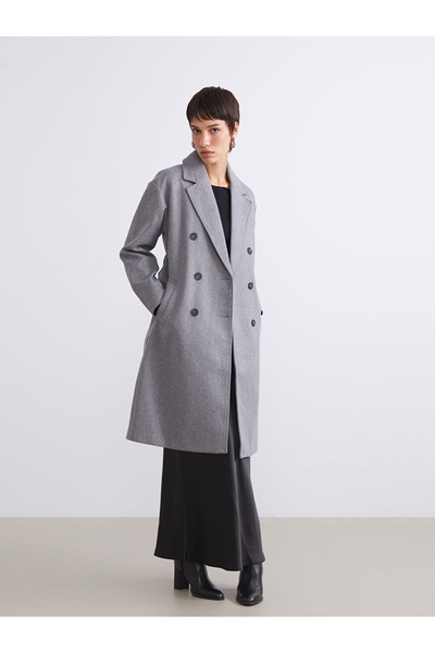 LC Waikiki Lcw Vision New Season Double-Breasted Collar Women's Cashmere Coat