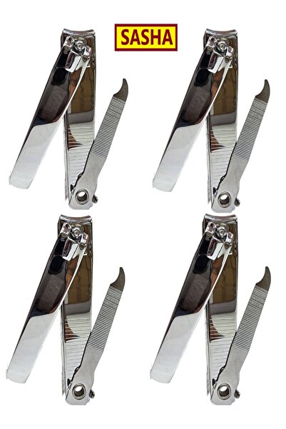 SASHA 4 قطع مقص أظافر فضي قصاف أظافر قطعه وحدة مع مبرد اظافر مقصة اظافر متميزه