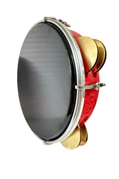 bademüzik Arap Fasıl Tefi Profesyonel Carbon Kırmızı Renk Kasnak Siyah Film Zilli Tef