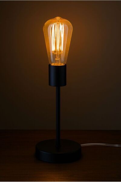 VENON Retro Table Lamp Lampshade Decorative Design Modern Metal Leg Black