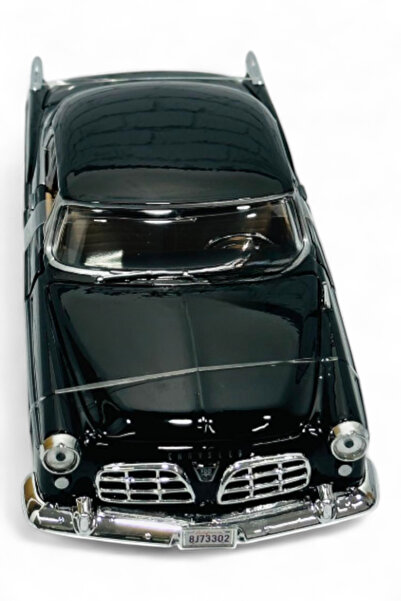 Peda Toy Çek Bırak Metal Model Oyuncak Klasik Araba 1955 Chrysler C300 Siyah 1.24