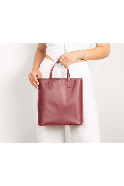 BloominBag Bloomtote Valetto Burgundy Genuine Leather Shoulder Bag / Tote Bag