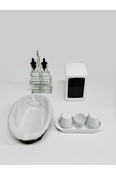 Taşkın BEZLİ EKMEK SEPETİ-İKİLİ YAĞLIK-SİRKELİK-BEYAZ PEÇETELİK-BEYAZ TUZLUK ...