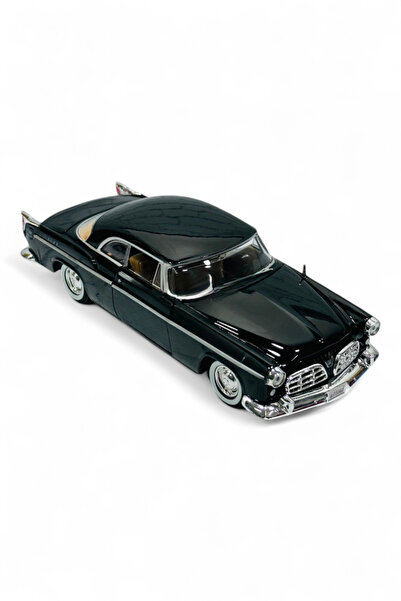 Peda Toy Çek Bırak Metal Model Oyuncak Klasik Araba 1955 Chrysler C300 Siyah 1.24
