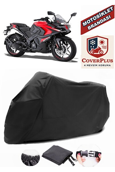 CoverPlus Siyah Bajaj Pulsar RS 200 Motorsiklet Brandası,Motor Örtüsü Bağlant...
