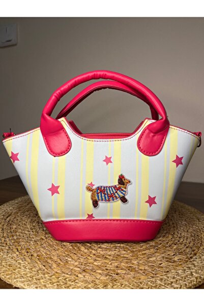 Kahkül shop Pembe Köpek İşlemeli El çantası