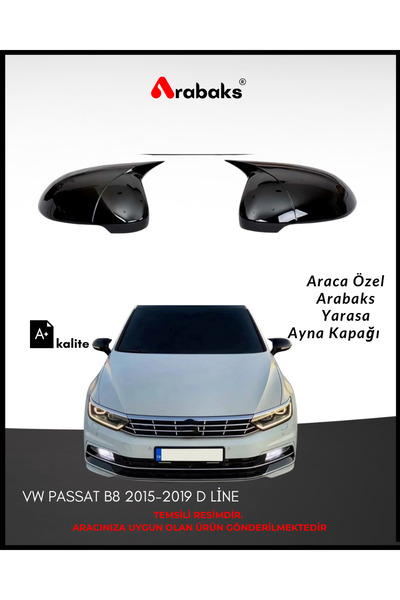 Arabaks VW PASSAT B8 2015-2019 D LİNE Batman Yarasa Ayna Kapağı 2'li Takım (M...