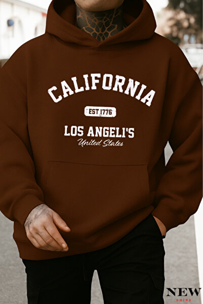 New Shine سويت شيرت مطبوع من كاليفورنيا لوس أنجلوس