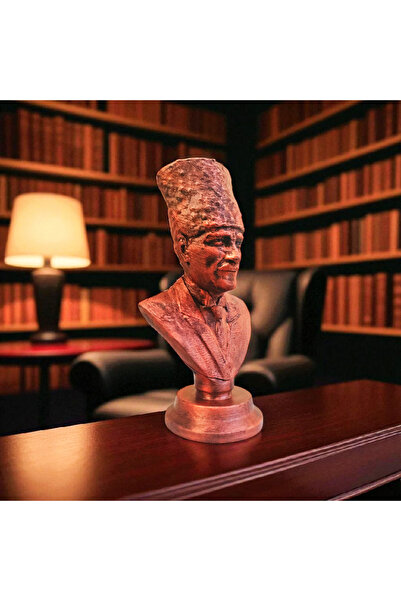 Kaya Hediyelik Minimalist Atatürk Büstü Bakır Eskitme 15cmx8cm