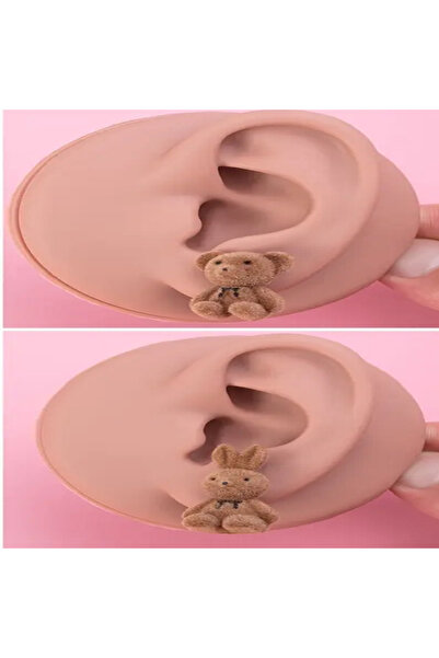 MAVIGOK Sevimli kahverengi haki hayvan küpe Peluş tavşan ayı küpeler kızlar için hediye olarak uygun