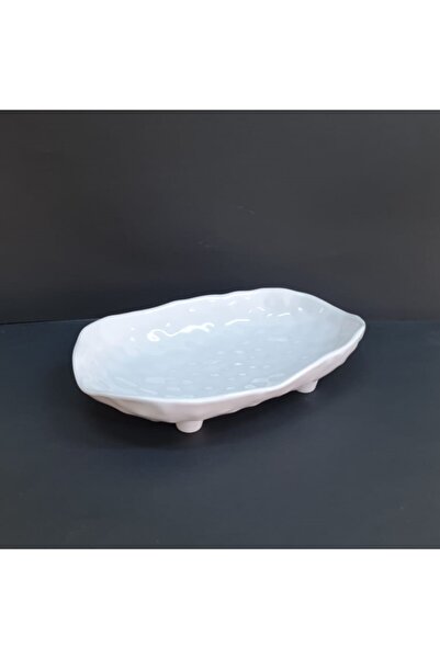 GuvenliPazar Melamin Ayaklı Kayık Tabak – Salata ve Sunum Tabağı 30x19x6 cm B...