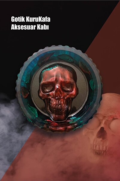 meristeed Gothic Skull Handmade Epoxy Decorative Container - Artistic Home Ac...