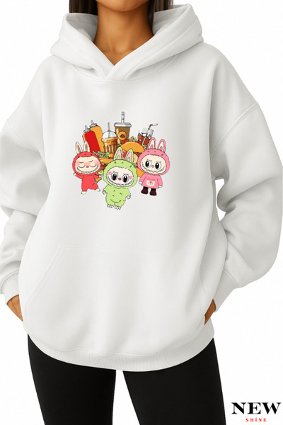 New Shine سويت شيرت مطبوع من لابوبو