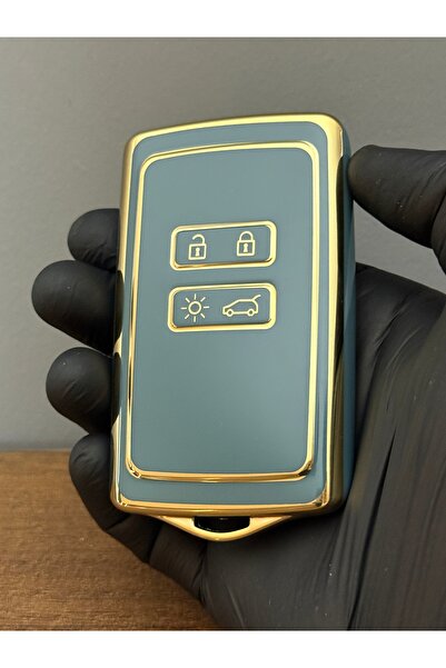 Mavi Keys Husă de protecție pentru chei din silicon cu 4 butoane, compatibilă cu Renault Talisman Megane4 Dacia Duster, culoare gri