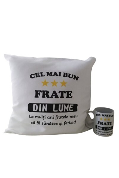 CrisPrint Personalized Gift Set "Best Brother in the World" - Pillow + Mug