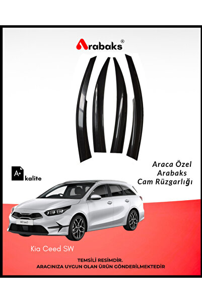 Arabaks KIA CEED SW Cam Rüzgarlığı 4'lü Takım (MUGEN TİP, DAYANIKLI MALZEME, ...